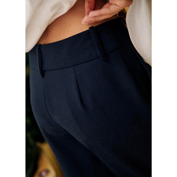 SéZane Gustavo Straight Leg Trousers Navy Blue - 6 - Picture 3 of 6